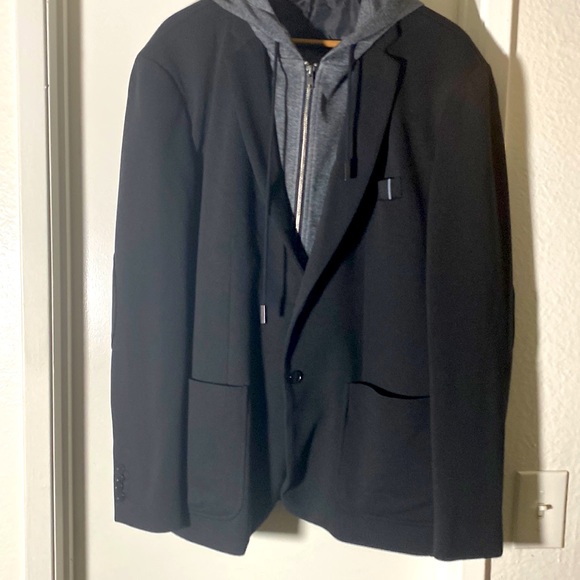 Project Raw super soft blazer w/removable hoodie. Camouflage lining. - Picture 1 of 4